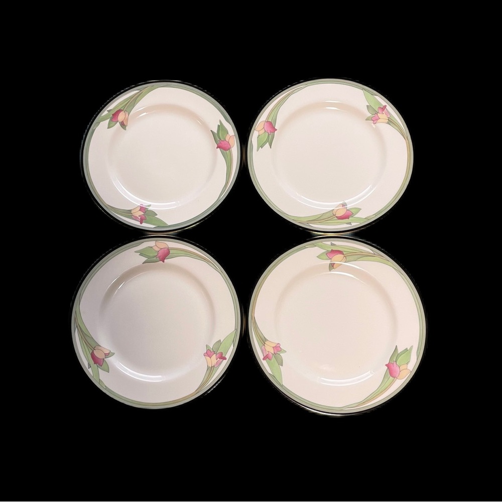 Royal Doulton Vogue Awakening Appetizer Bread Plates TC 1162 6.5 inch 1985 Tulip